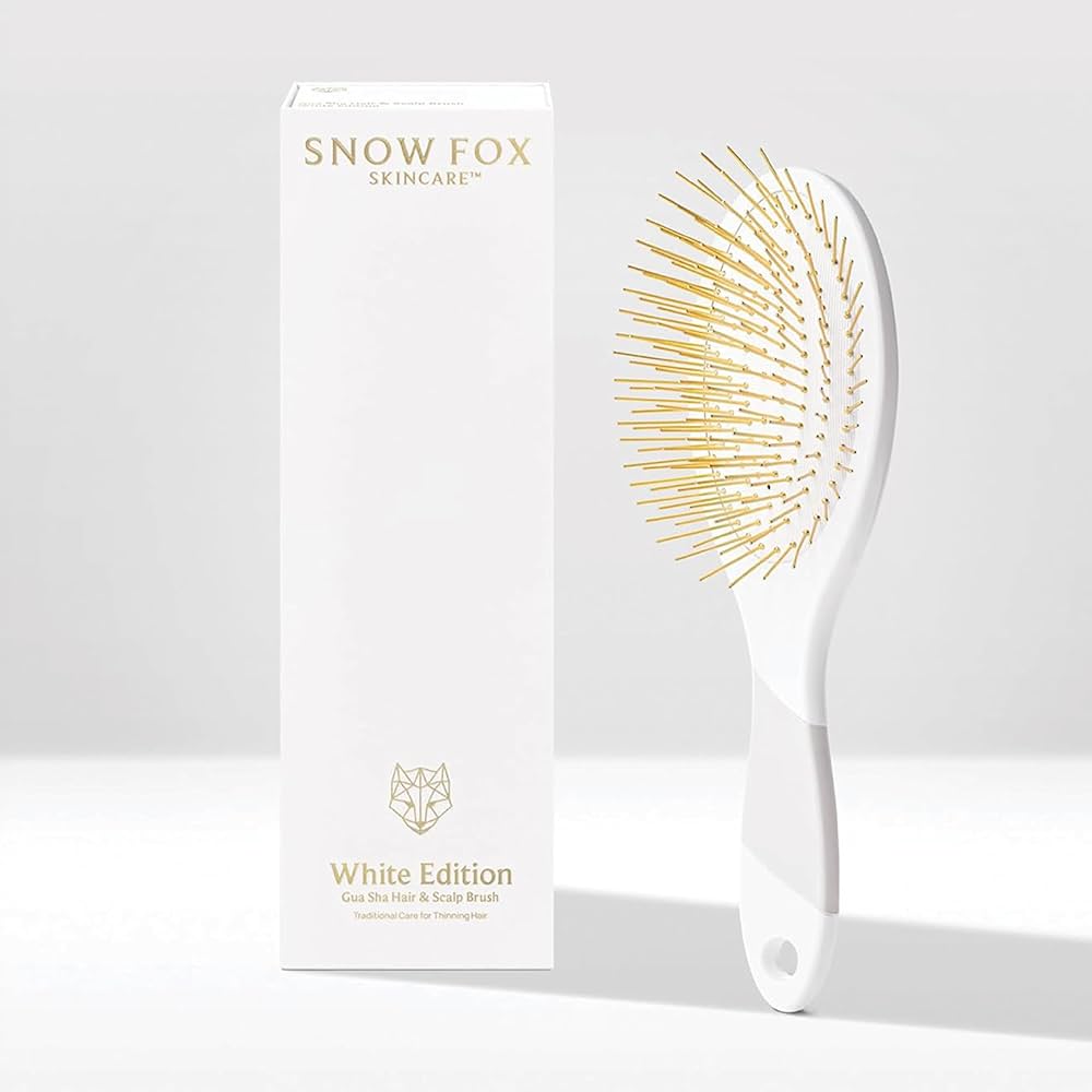  FOX GUA SHA ヘアブラシ SNOW FOX Gua Sha Hair and Scalp Brush Premium Wooden Edition